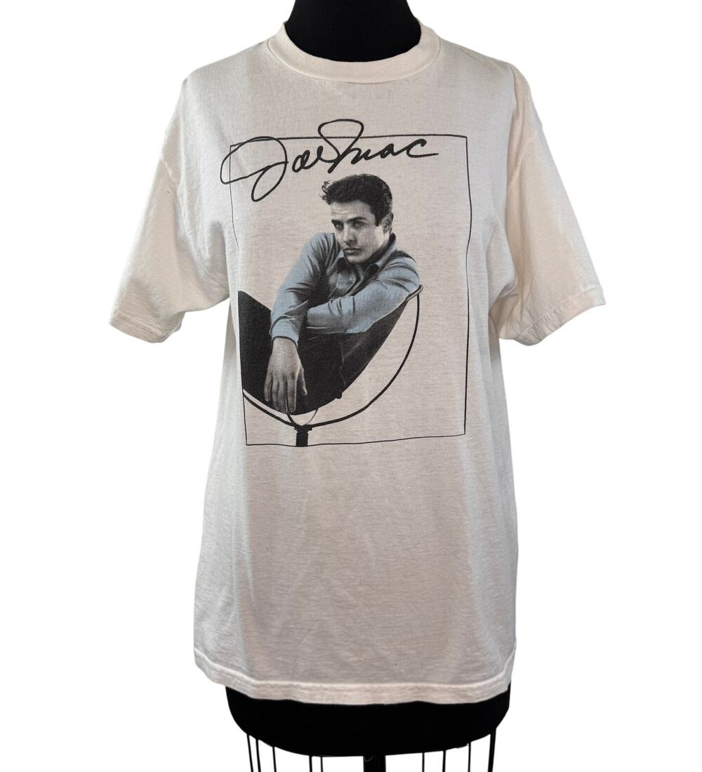 Vintage TulTex NKOTB Joey Mcintyrer Off White T-Shirt Cotton Tee Size Medium M